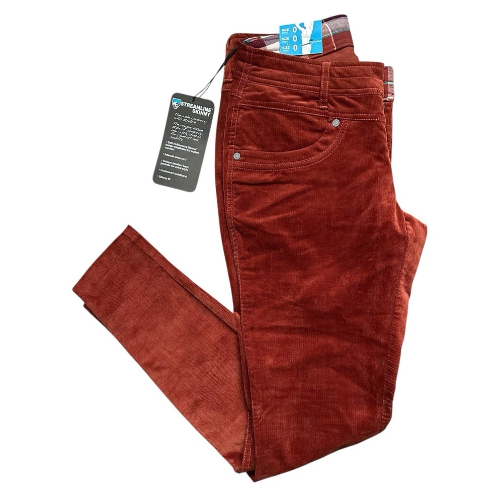 NWT Kuhl Streamline Skinny Short Pants Corduroy Burnt‎ Orange Autumn Size 0